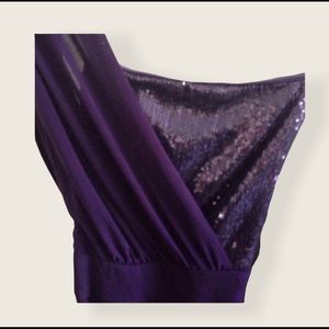 🔴Jumpsuit Dark Purple Jersey One Shoulder-Size S